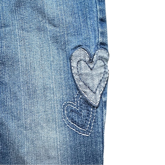 VTG Old Navy Girls Sz 6 Blue Denim Jeans Embroidered  Cross Stitch Straight Y2K - Picture 2 of 13